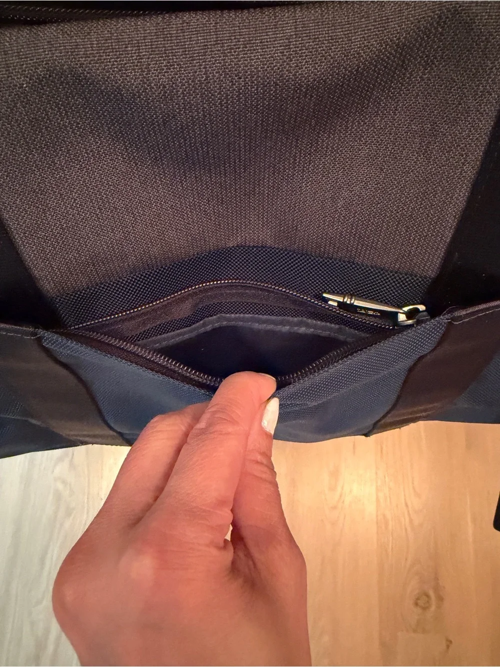Tumi Navy and Charcoal Travel Duffel